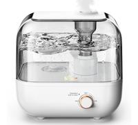 BEAR Umidificatore 5L a Riempimento Dall'alto, 28dB Ultra Silenzioso, Adatto a Bambini e Piante, 35 Ore Di Funzionamento, con Vassoio per Aromi, Ugello Rotante a 360°, Spegnimento Automatico