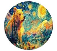 Bear Under Starry Sky Puzzle Gioco Di Abilità 1000 Pezzi Strong Wild Animals Puzzle Regalo Educativo Per Adulti E Bambini Da 14 Anni E Più 1000pcs (67.5x67.5cm)