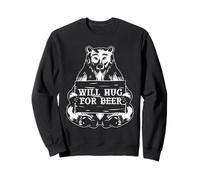 Bear Will Hug for Beer Vintage Drinking Team Beer Lover Felpa