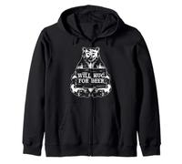 Bear Will Hug for Beer Vintage Drinking Team Beer Lover Felpa con Cappuccio