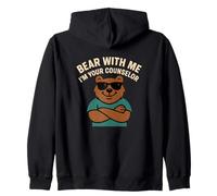 Bear With Me I'm Your Counselor - Orso divertente gioco di parole Felpa con Cappuccio