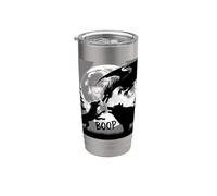 Bear Wolf Colpisci il drago serpente nella luna piena nel bosco Bicchiere termico in acciaio inox doppia parete