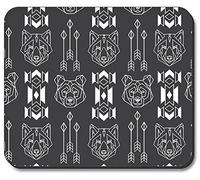 Bear & Wolf Mousepad Antiscivolo Tappetino Scrivania Durevoli Tappetino per Mouse for Computer Laptop Accessori Scrivania 25X30Cm