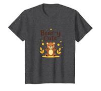 Bear-y - Adorabile Orsacchiotto a Forma di Stelle, Regalo Autunnale per Bambini Maglietta, Bambini, Grigio Scuro, 10 Anni