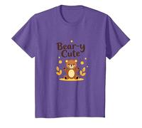 Bear-y - Adorabile Orsacchiotto a Forma di Stelle, Regalo Autunnale per Bambini Maglietta, Bambini, Viola mélange, 10 Anni