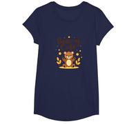 Bear-y - Adorabile Orsacchiotto a Forma di Stelle, Regalo Autunnale per Bambini Maglietta, Ragazze, Navy, L