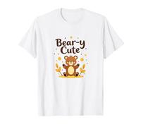 Bear-y - Adorabile Orsacchiotto a Forma di Stelle, Regalo Autunnale per Bambini Maglietta, Uomo, Bianco, 3XL
