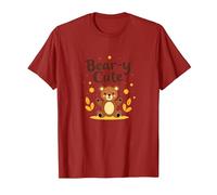 Bear-y - Adorabile Orsacchiotto a Forma di Stelle, Regalo Autunnale per Bambini Maglietta, Uomo, Mirtillo Rosso, S