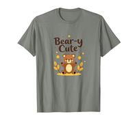 Bear-y - Adorabile Orsacchiotto a Forma di Stelle, Regalo Autunnale per Bambini Maglietta, Uomo, Verde Militare mélange, XXL