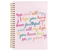 BearCake Coquette Bow Diario cristiano, diario religioso per donne, regali cristiani per donne e tutta la mia vita che hai avuto fedelmente con copertina rigida, quaderno a spirale, 14 x 20 cm