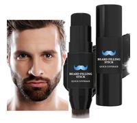 Beard Filler for Men, Filling Stick and Brush, 7g Waterproof Sweat-Resistant Tint, Natural Appearance Enhancer, Long-Lasting Definition Tool for Facial Grooming Needs, (Black)