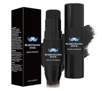 Beard Filler Stick - Mustache & Beard Filling Stick With Blending Brush, 7g Waterproof Formula | Sweat-Proof & Smudge-Proof For Sparse Patches, Natural Finish Tint For Men, Long-Lasting Cover