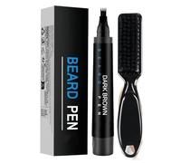 Beard Pencil Filler For Men, Beard Brush With Fork Tip, 3-In-1 Waterproof Beard Filling Pen Kit With Soft Brush For Men, Long Lasting Beard Pen Kit, Facial Hair Filler For Mustache & Eyebrows (Brown)