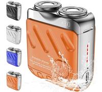 Beard Shaver Traveler Mini and Portable Suitcase Design, 2024 NEW Portable Mini Electrict Shaver, PX7 Waterproof Razor, Wet & Dry Shaving Cordless Rotary Shaver for Men (Orange)