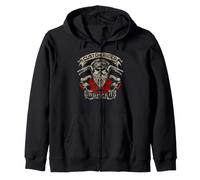 Beard Skull Motorcycle Gift Biker Roses Helmet Felpa con Cappuccio