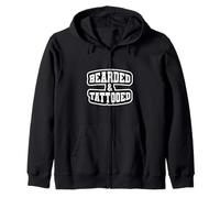 Bearded And Tattoed Gift for Inked Beard Lovers Tattoo Fans Felpa con Cappuccio