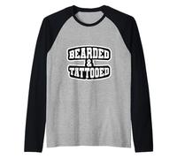 Bearded And Tattoed Gift for Inked Beard Lovers Tattoo Fans Maglia con Maniche Raglan