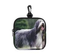 Bearded Collie Beardie Curly Gray Dogs Pets, Coin Purse Square Zipper Storage Bag, Change Poss With Mockboard Buckle Clasp Buck, Change Poss