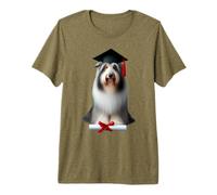Bearded Collie - Cappello da Diploma con Cane Maglietta Premium
