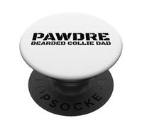Bearded Collie Dog Dad Owner Distressed Text PopSockets PopGrip Adesivo