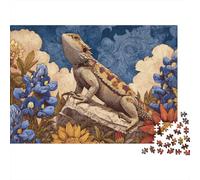 Bearded Dragon Art Print Jigsaw Puzzle Impossibili 1000Pcs Decorazione Per La Casa. Giochi Rilassamento E Intelligence Per Adulti E Bambini Da 12 Anni 38x26cm/1000pcs