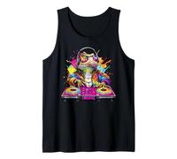 Bearded Dragon DJ Music Lover Rainbow Disc Jockey Dance per Bambini Canotta