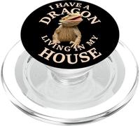 Bearded Dragon Dragon Pogona Barbata Lizard on Black PopSockets PopGrip per MagSafe