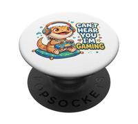 Bearded Dragon Gaming Reptiles Can't Hear You I'm Gaming PopSockets PopGrip Adesivo