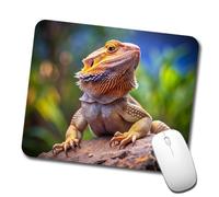 Bearded Dragon Lizard Reptile On Rock Tappetino per Mouse Lavabile Mousepad Antiscivolo Mouse Pad for Computer Ufficio Pc 25X30Cm