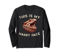 Bearded Dragon My Happy Face Funny Beardie Uomini Donne Bambini Maglia a Manica