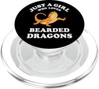 Bearded Dragon Pet Lizard Reptile Animal Gift Black PopSockets PopGrip per MagSafe