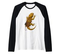 Bearded Dragon Rock Climbing Pogona Vitticeps Design Maglia con Maniche Raglan