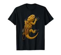 Bearded Dragon Rock Climbing Pogona Vitticeps Design Maglietta