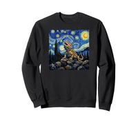 Bearded Dragons Prehistoric Starry Night Van Gogh Style Felpa