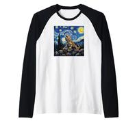 Bearded Dragons Prehistoric Starry Night Van Gogh Style Maglia con Maniche Raglan