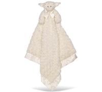 Bearington Collection Coperta di sicurezza con patch abbracciami giraffa addormentata per unisex bambino 28.5" x 28.5" Crema Lamby agnello