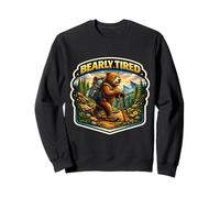 Bearly Tired, Divertente Gioco di Parole con Orso da Escursionista Felpa