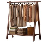 BEARQUN Attaccapanni Portabiti in Legno con Ripiani, Ganci, Appendi Abiti, Base Resistente, Appendiabiti Stabile, Autoportante Stender Pieghevole, Stile Moderno : 60/80/100/120CM