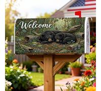 Bears Coperture magnetiche per cassette postali, stile rustico ispirato alla natura, per esterni, decorazione per porta d'ingresso, 45,7 x 53,7 cm