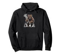 Bears Lacrosse Vintage Lax Mascot Team Lax Stick Felpa con Cappuccio