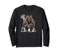 Bears Lacrosse Vintage Lax Mascot Team Lax Stick Maglia a Manica