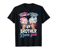Bears Pink or Blue Brother Loves You Rivelazione del Genere Maglietta