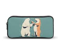Bears Together, astuccio per matite di grande capacità, minimalista, leggero e resistente, piccola borsa portaoggetti per forniture per ufficio