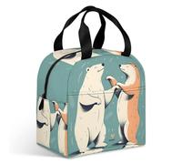 Bears Together, borsa per il pranzo per adulti, a prova di perdite, isolata, con cerniera e tasche multiple, grande capacità, per ufficio, lavoro, picnic
