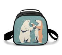 Bears Together, borsa termica per il pranzo, piccola borsa termica con tracolla regolabile, riutilizzabile, per lavoro, picnic, viaggi