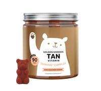 Bears with Benefits - Gommose Beta-Carotene - Abbronzatura - 90 pezzi | Golden Goddess Tan - Beta-Carotene, Estratto di Carota, Vitamina C, E, D e Rame - Cura da 3 mesi - Senza Zuccheri, Vegano