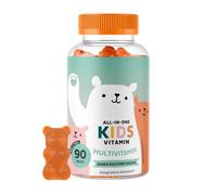 Bears with Benefits - Gommose Multivitaminico Bambini 4+ - 90 pezzi | All-in-One Kids - Difese Immunitarie - Con Vitamina B12, C, D, E - Cura da 3 mesi - Senza Zuccheri, Vegano