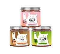 Bears with Benefits - Pack Trio per Capelli, Pelle e Linea - 3x30 pezzi | Pack Trio con Biotina per i Capelli, Rame per la Pelle e Cromo per il Metabolismo - Senza Zuccheri, Vegano