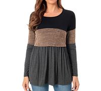 Bearsland Top da Allattamento da Donna a Maniche Corte Girocollo Camicia per Allattamento al Seno Vestiti Premaman