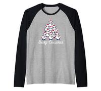 Beary Christmas - Simpatico Meme sull'albero di Natale con Orsetti Panda Maglia con Maniche Raglan